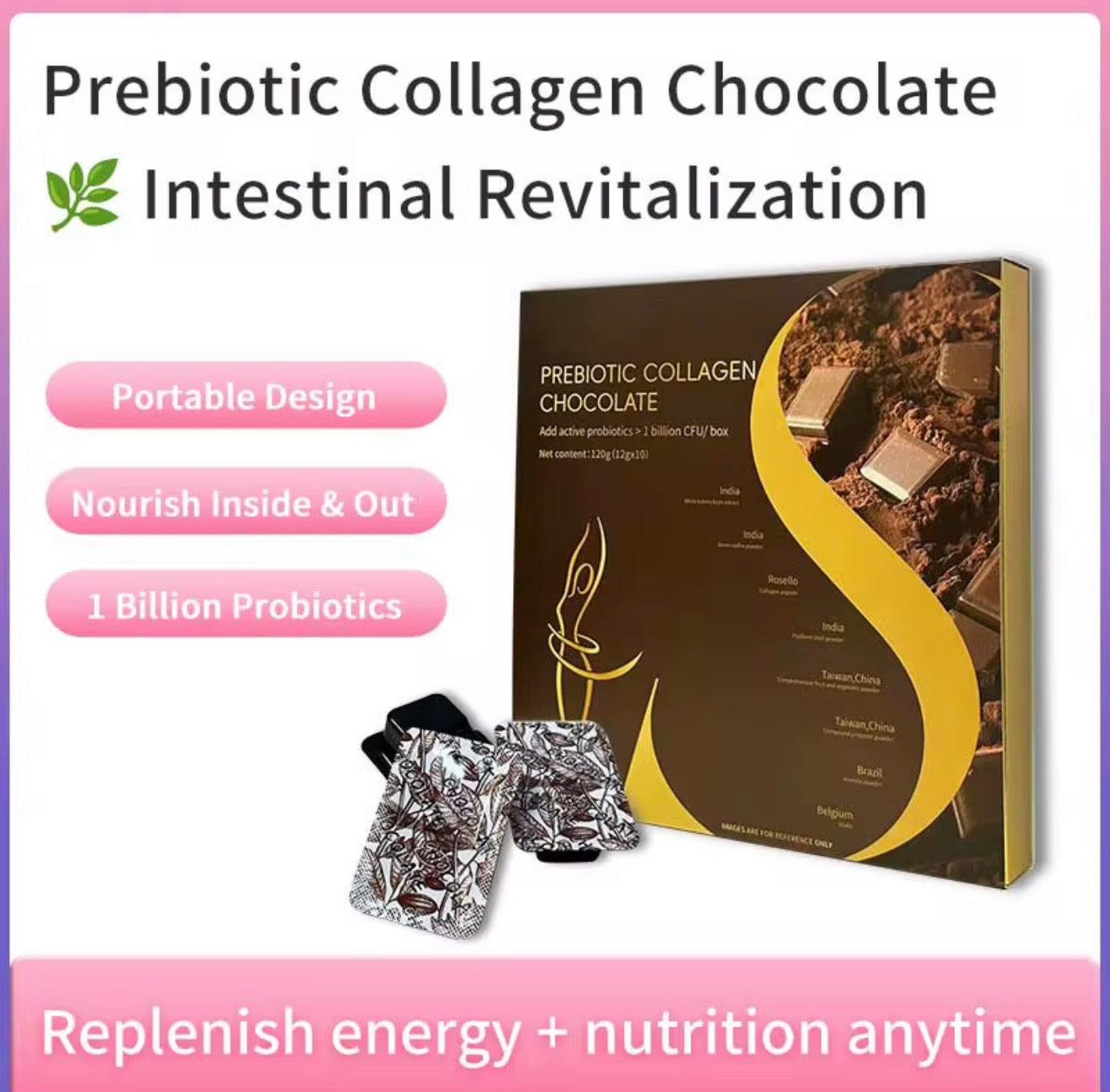 Chocolat au collagène prébiotique